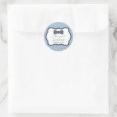 Little Man Baby Shower Sticker, Navy Blue, Grau Runder Aufkleber (Tasche)