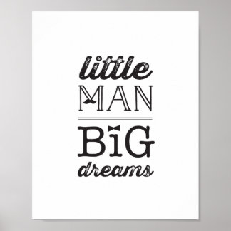 Little Man Big Dreams Classic Boy Baby Kinderzimme Poster