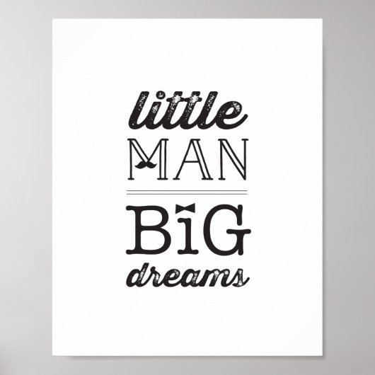 Little Man Big Dreams Classic Boy Baby Kinderzimme Poster (Vorne)