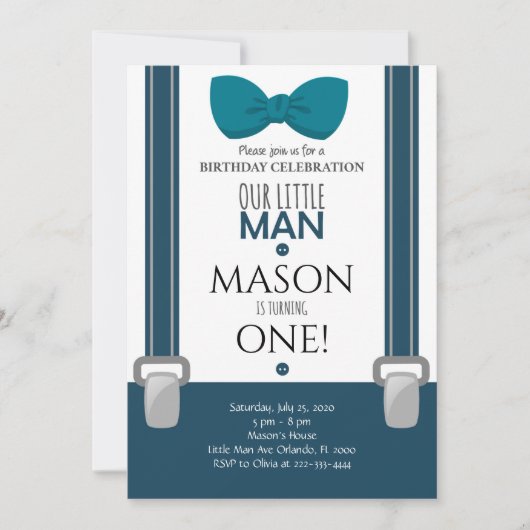 Little Man Birthday Einladung (Vorderseite)