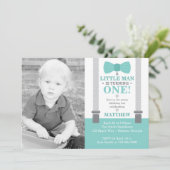 Little Man Birthday Party Einladung mit Foto (Stehend Vorderseite)