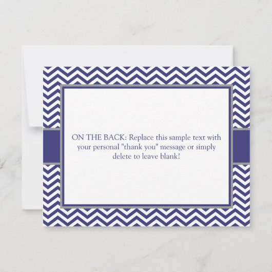 Little Man Bow Krawatte Navy Gray Baby Dusche Viel Dankeskarte (Rückseite)