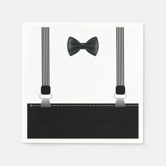 Little Man Bow Krawatte Party Napkins Serviette (Vorderseite)
