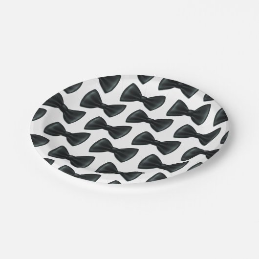 Little Man Bow Krawatte Themed Baby Dusche Pappteller (Schrägansicht)