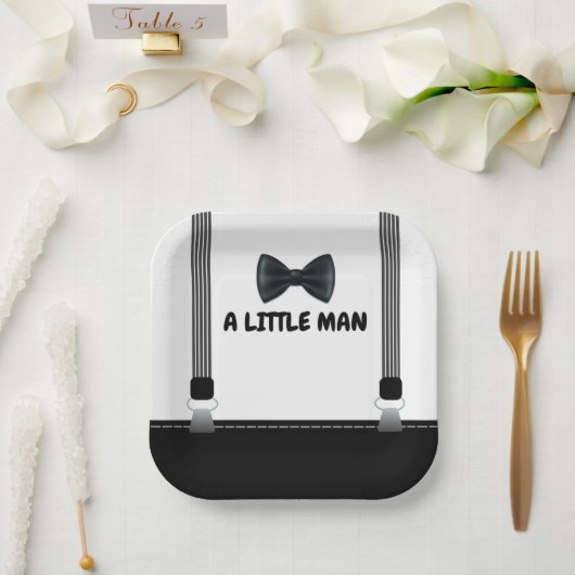 Little Man Bow Krawatte Themed Baby Dusche Pappteller (Hochzeit)