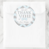 Little Man Bow-Krawatte Zickzack Print Vielen Dank Runder Aufkleber (Tasche)