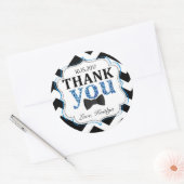 Little Man Bow-Krawatte Zickzack Print Vielen Dank Runder Aufkleber (Umschlag)