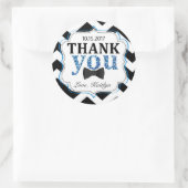 Little Man Bow-Krawatte Zickzack Print Vielen Dank Runder Aufkleber (Tasche)