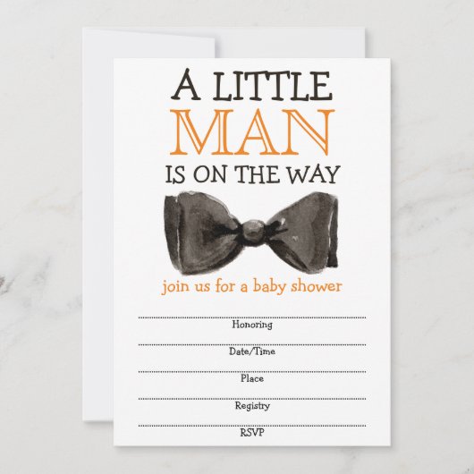 Little Man Bow tie Boy Baby Shower (Vorderseite)