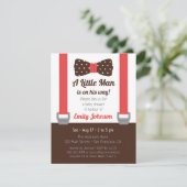 Little Man Bowtie Baby Boy Shower Einladungen (Stehend Vorderseite)