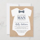Little Man Boy Baby Shower Einladung - Kraft Card (Vorderseite)