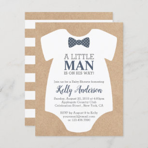 Little Man Boy Baby Shower Einladung - Kraft Card