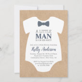 Little Man Boy Baby Shower Einladung - Kraft Card (Vorderseite)
