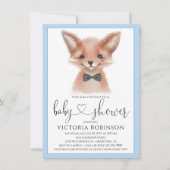 Little Man Boy Woodland Fox Babydusche Einladung (Vorderseite)