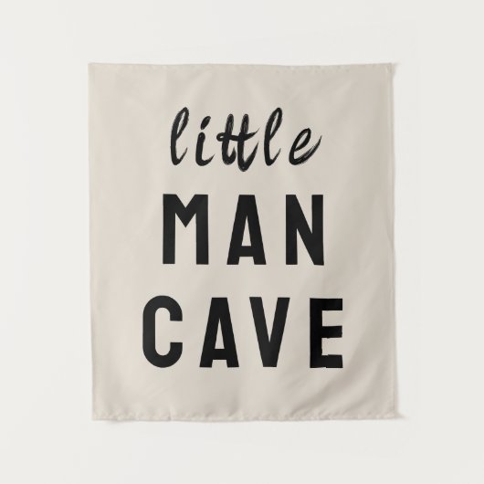 Little Man Cave Boy Room Tan Kinderzimmer Playroom Wandteppich (Vorderseite)