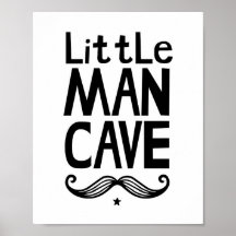 Little Man Cave Kinderzimmer Poster mit Mustache