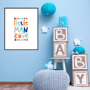 Little Man Cave Typografie Jungen Wanddekoration Poster