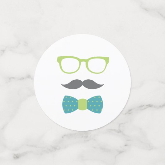 Little Man Confetti, Aquamarin, Limettengrün, Grau Konfetti (Klein Vorderseite)