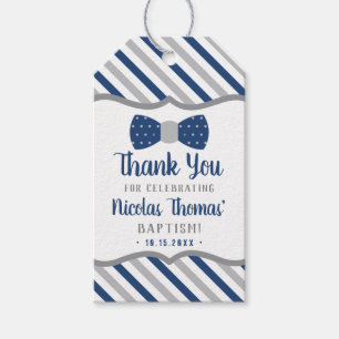 Little Man danke Ihnen Tag, Navy Blue, Gray, Taufe Geschenkanhänger