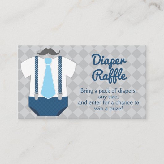 Little Man Diaper Raffle Baby Dusche Begleitkarte (Vorderseite)