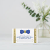 Little Man Diaper Raffle Ticket, Royal Blue, Gold Begleitkarte (Stehend Vorderseite)