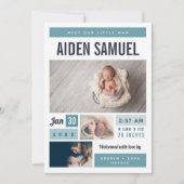 Little Man Foto Collage Geburtsankündigung Ankündigung (Vorderseite)