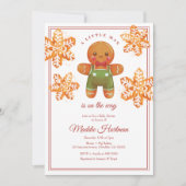 Little Man Gingerbread Mann Weihnachtsdusche Einladung (Vorderseite)