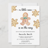 Little Man Gingerbread Mann Weihnachtsdusche Einladung (Vorderseite)