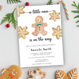 Little Man Gingerbread Mann Weihnachtsdusche Einladung