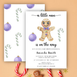 Little Man Gingerbread Mann Weihnachtsdusche Einladung