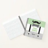 Little Man Green Grey Baby Boy Dusche Gästebuch Notizblock (Innenseite)