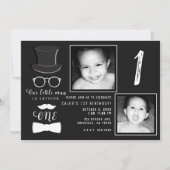 Little Man Hipster Suspenders 1. Geburtstagsfeier  Einladung (Vorderseite)