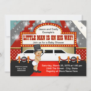 Little Man Limousine Filmstar Baby Shower Einladung