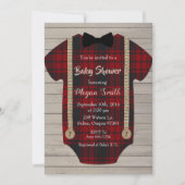 Little Man Lumberjack Boy Baby Shower Einladung (Vorderseite)