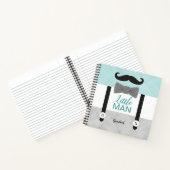 Little Man Mint Graue Babydusche Gästebuch Notizblock (Innenseite)