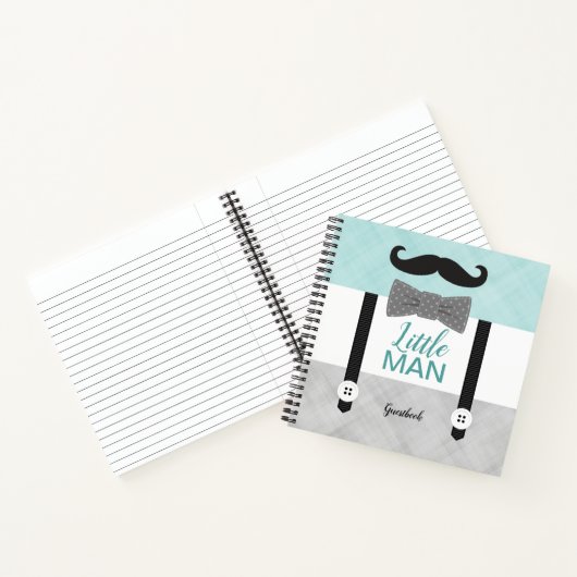 Little Man Mint Graue Babydusche Gästebuch Notizblock (Innenseite)