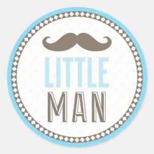 Little Man Mustache Baby Runder Aufkleber