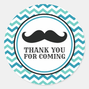 Little Man Mustache Baby Shower Stickers