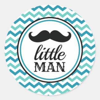 Little Man Mustache Baby Shower Stickers - LM