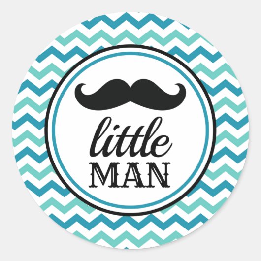 Little Man Mustache Baby Shower Stickers - LM (Vorderseite)