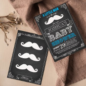 Little Man Mustache Bash Baby Shower Einladung