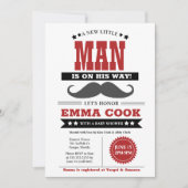 Little Man Mustache Bash Boy Baby Shower Einladung (Vorderseite)