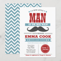 Little Man Mustache Bash Boy Baby Shower
