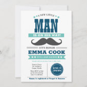 Little Man Mustache Bash Boy Baby Shower Einladung (Vorderseite)