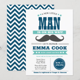 Little Man Mustache Bash Boy Baby Shower Einladung