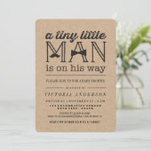 Little Man Mustache Bow Krawatte Kraft Boy Baby Du Einladung (Stehend Vorderseite)