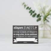 Little Man Mustache Chalkboard Diaper Raffekarte Begleitkarte (Stehend Vorderseite)