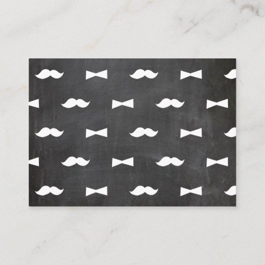 Little Man Mustache Chalkboard Diaper Raffekarte Begleitkarte (Rückseite)