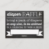 Little Man Mustache Chalkboard Diaper Raffekarte Begleitkarte (Vorderseite)