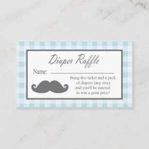 Little Man Mustache Diaper Raffle Ticket Begleitkarte